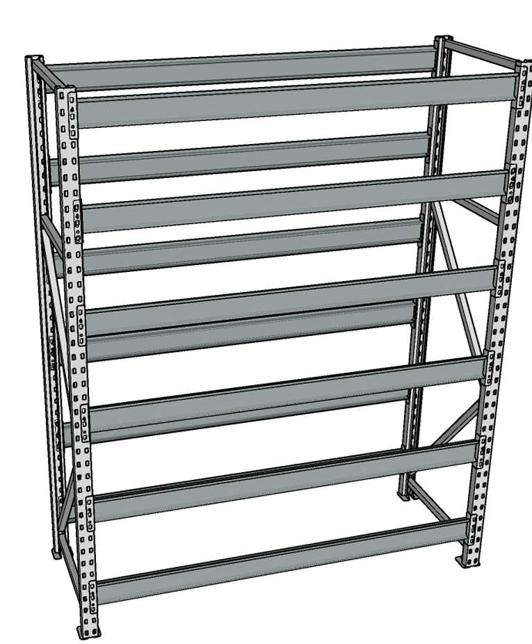 Стеллаж грузовой СГР 3000x1200x800 6 полок (без настила) купить в Череповце Стеллаж грузовой СГР 3000x1200x800 6 полок (без настила) купить в Череповце