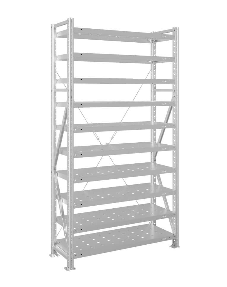 Стеллаж MS U 2500x700x1000 10 полок (200 кг, перф) купить в Череповце Стеллаж MS U 2500x700x1000 10 полок (200 кг, перф) купить в Череповце