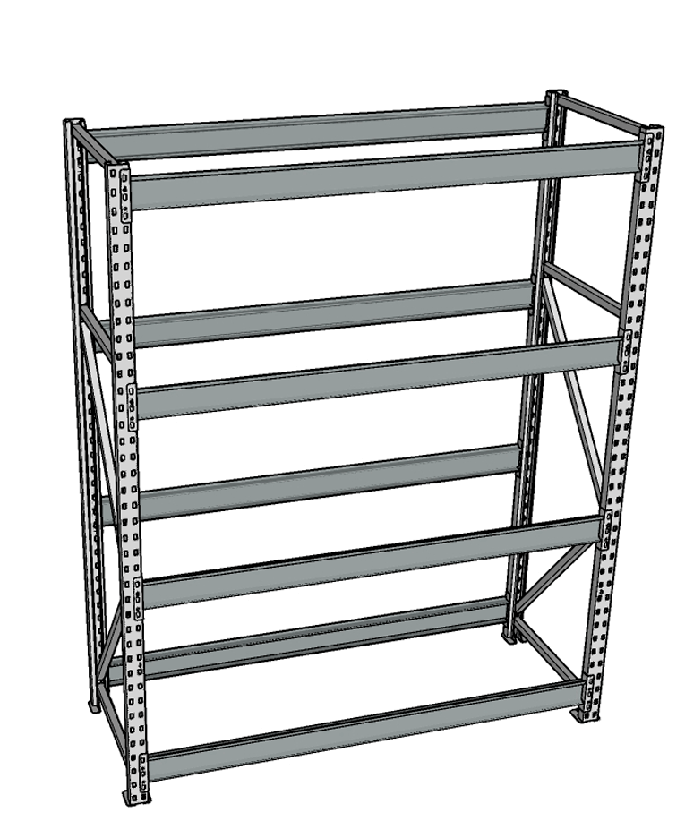 Стеллаж грузовой СГР 2000x1500x800 4 полки (без настила) купить в Череповце Стеллаж грузовой СГР 2000x1500x800 4 полки (без настила) купить в Череповце
