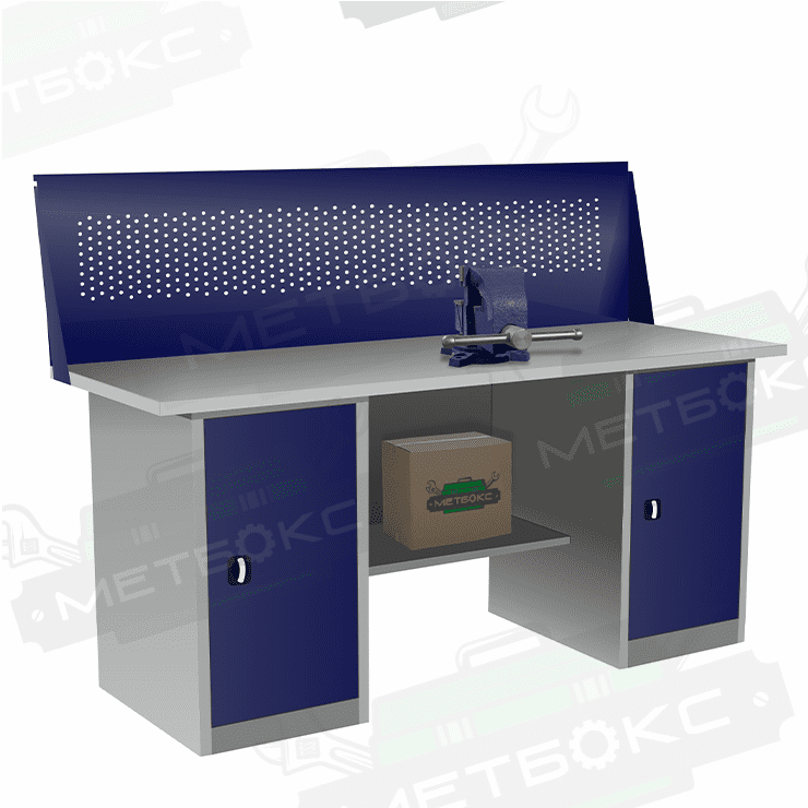 Верстак двухтумбовый ВП-5/1,6 с экраном купить в Череповце Верстак двухтумбовый ВП-5/1,6 с экраном купить в Череповце