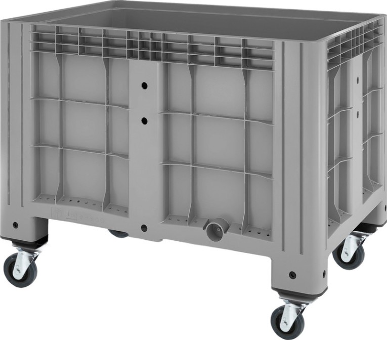 Контейнер 1200х800х913 мм сплошной серый на колесах купить в Череповце