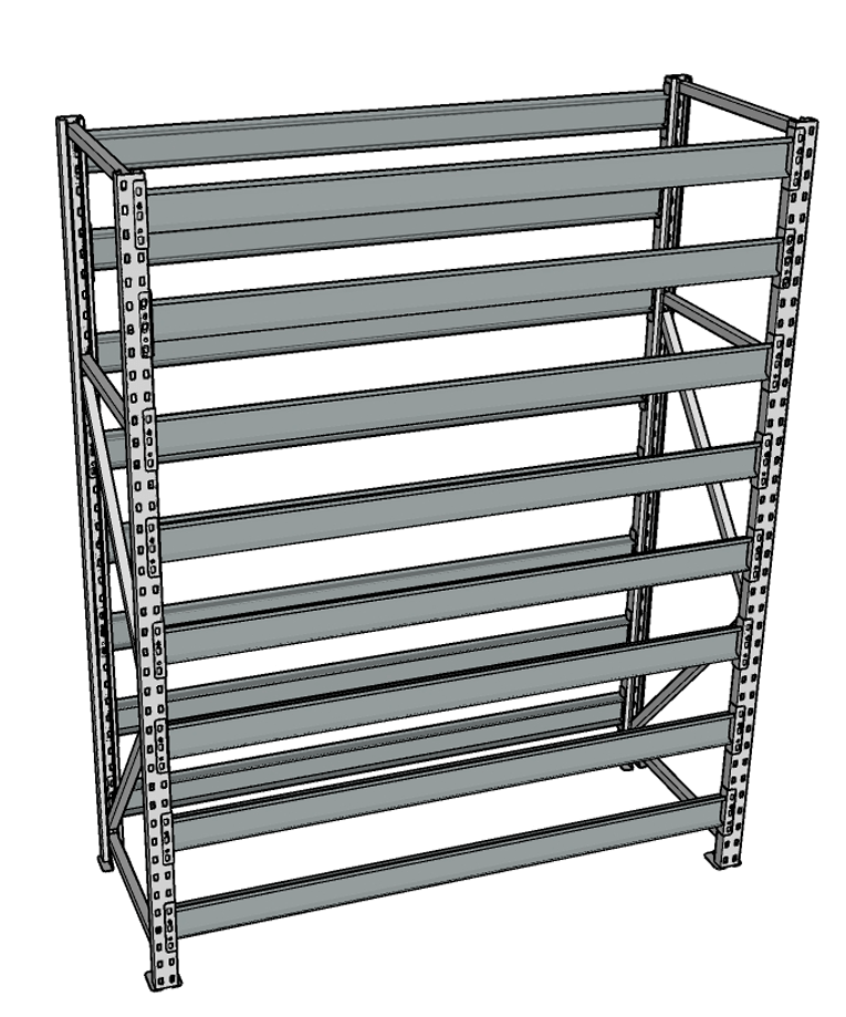 Стеллаж грузовой СГР 2000x1800x800 8 полок (без настила) купить в Череповце Стеллаж грузовой СГР 2000x1800x800 8 полок (без настила) купить в Череповце