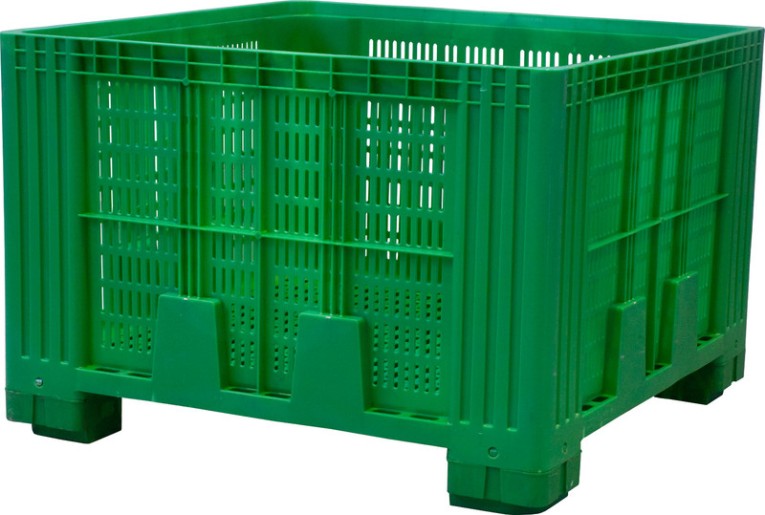 Контейнер 1120х1120х770 мм зеленый перфорированный на ножках купить в Череповце Контейнер 1120х1120х770 мм зеленый перфорированный на ножках купить в Череповце