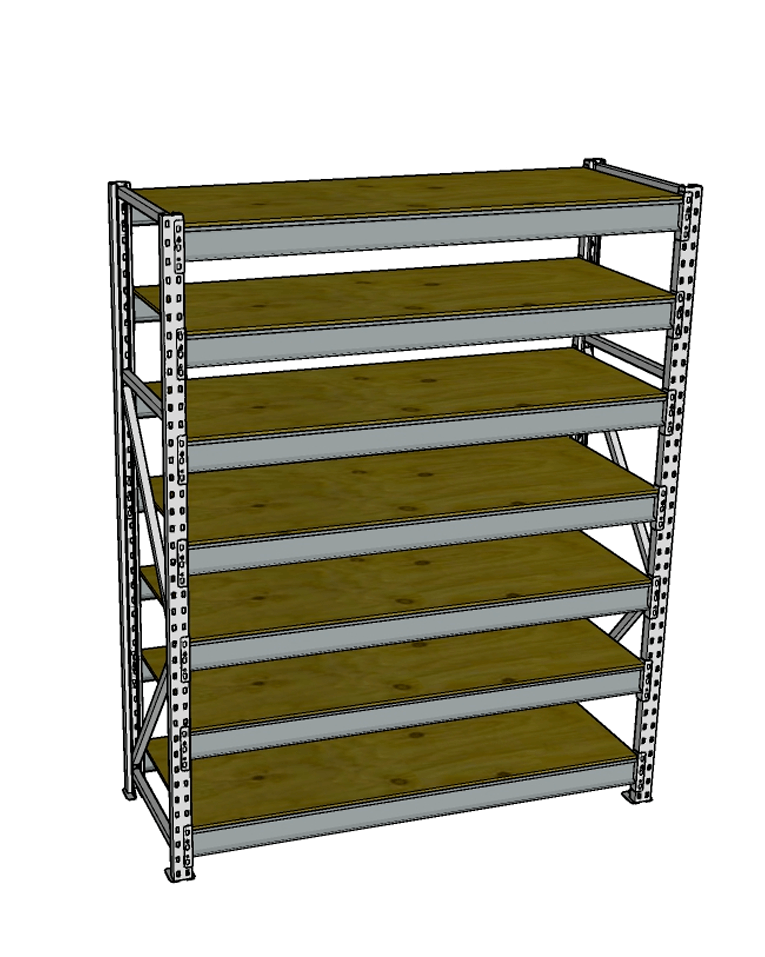Стеллаж грузовой СГР 3000x2100x800 7 полок (фанера) купить в Череповце Стеллаж грузовой СГР 3000x2100x800 7 полок (фанера) купить в Череповце