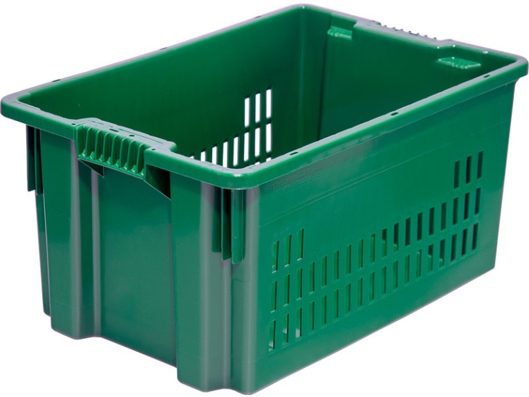 Ящик 600х400х300 дно сплошное, стенки перфорированные цв. зелёный купить в Череповце Ящик 600х400х300 дно сплошное, стенки перфорированные цв. зелёный купить в Череповце
