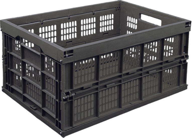 Ящик 535х350х272 складной перфорированный, чёрный купить в Череповце Ящик 535х350х272 складной перфорированный, чёрный купить в Череповце