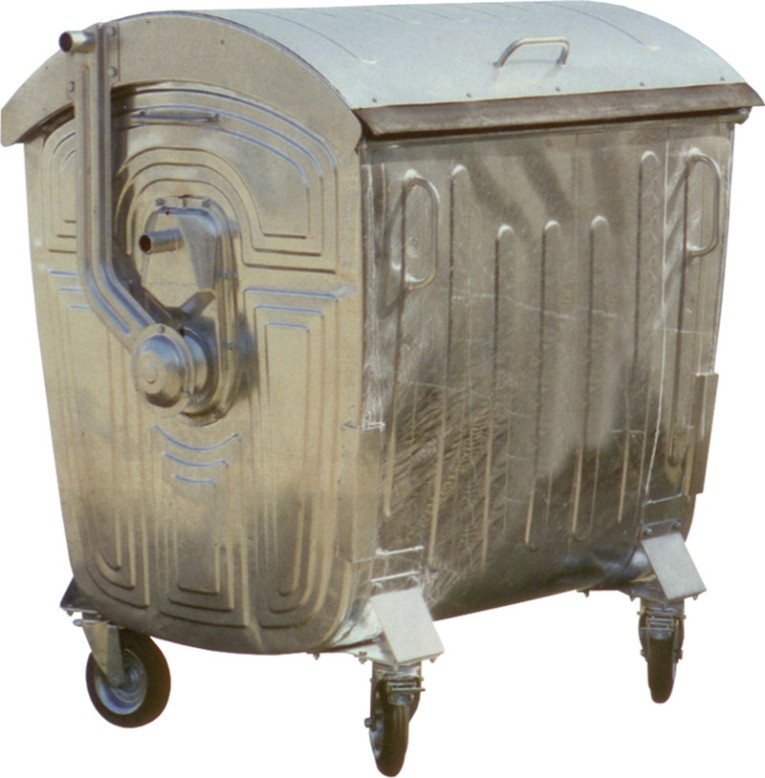 Мусорный контейнер на колёсах (1100 л) оцинкованный купить в Череповце