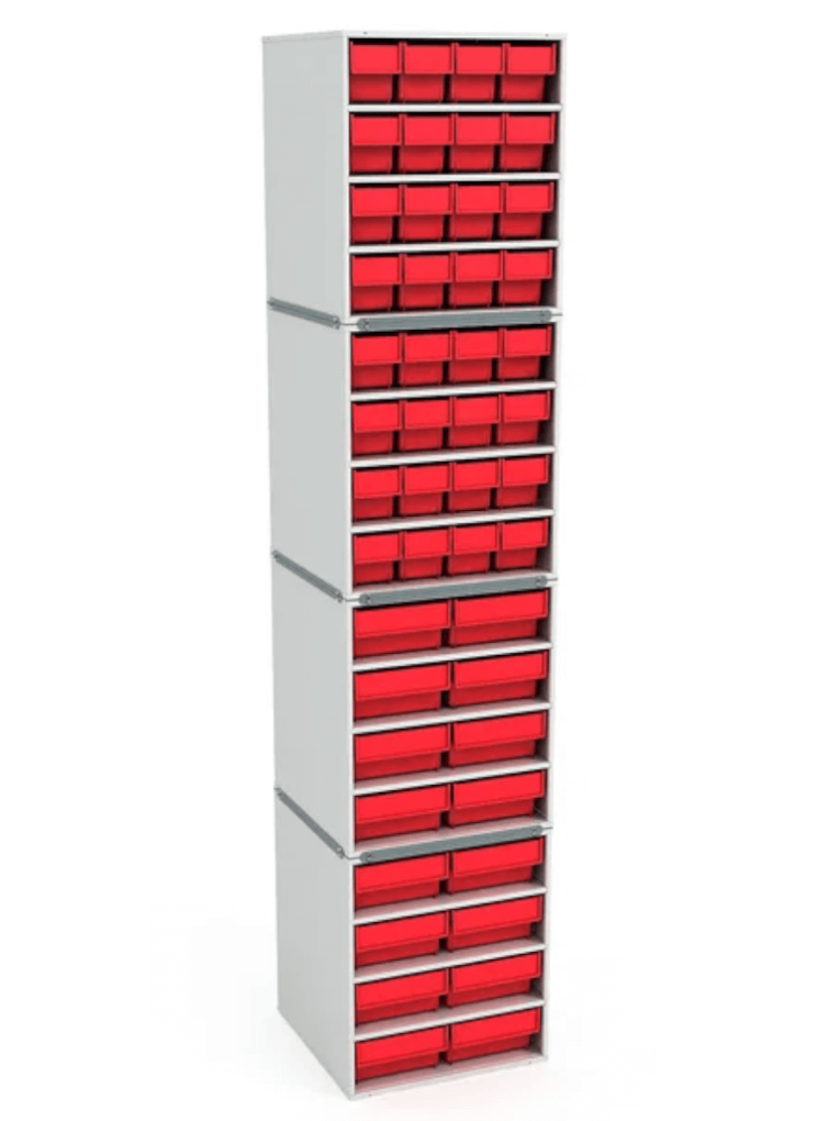 .Стационарная кассетница ДиКом (на 4 яруса) с красными ящиками купить в Череповце .Стационарная кассетница ДиКом (на 4 яруса) с красными ящиками купить в Череповце