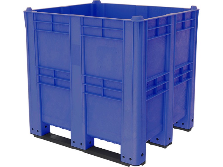 BoxPallet 1300х1150х1250 сплошной, на 3 полозьях синий купить в Череповце BoxPallet 1300х1150х1250 сплошной, на 3 полозьях синий купить в Череповце