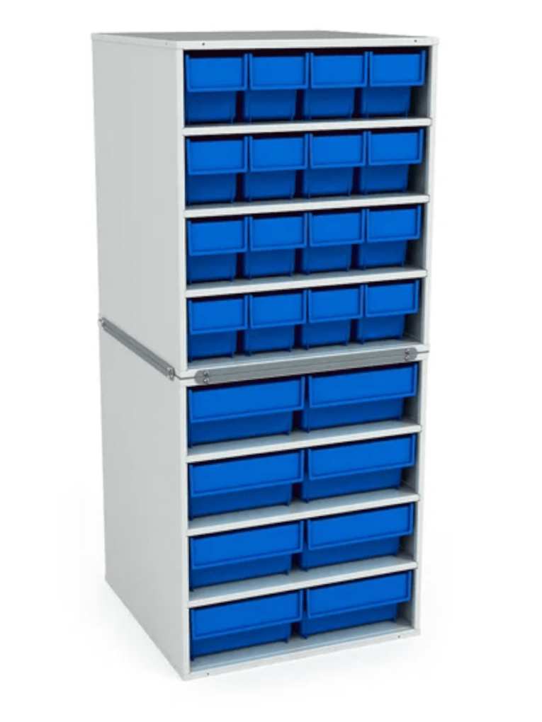 Стационарная кассетница ДиКом (на 2 яруса) с синими ящиками купить в Череповце Стационарная кассетница ДиКом (на 2 яруса) с синими ящиками купить в Череповце