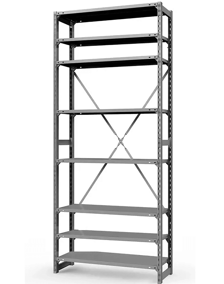 Стеллаж ТСУ 2000x1200x800 8 полок (300 кг, металл) купить в Череповце Стеллаж ТСУ 2000x1200x800 8 полок (300 кг, металл) купить в Череповце