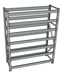 Стеллаж грузовой СГР 2500x1200x400 7 полок (без настила) Стеллаж грузовой СГР 2500x1200x400 7 полок (без настила)