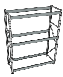 Стеллаж грузовой СГР 2500x1200x800 3 полки (без настила) Стеллаж грузовой СГР 2500x1200x800 3 полки (без настила)