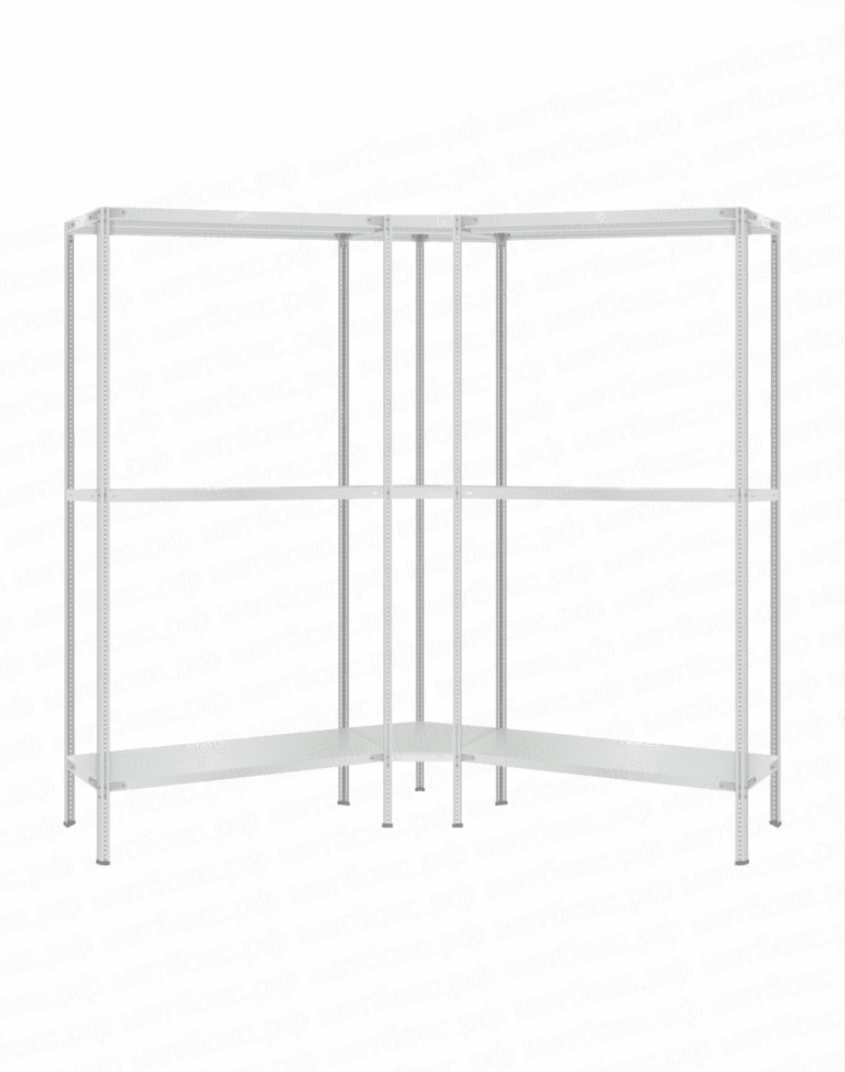 Стеллаж угловой 2000х1500х1500 (3 яруса глубиной 300мм) купить в Череповце Стеллаж угловой 2000х1500х1500 (3 яруса глубиной 300мм) купить в Череповце