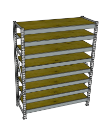 Стеллаж грузовой СГР 2500x1500x400 8 полок (фанера) Стеллаж грузовой СГР 2500x1500x400 8 полок (фанера)
