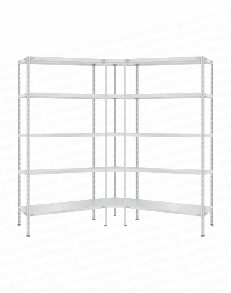 Стеллаж угловой 2000х1600х1600 (5 ярусов глубиной 400мм) купить в Череповце Стеллаж угловой 2000х1600х1600 (5 ярусов глубиной 400мм) купить в Череповце