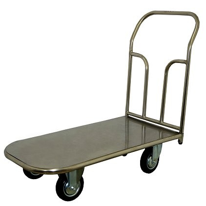 Платформенная тележка ТП НЖ 1 (г/п 500 кг, 800x500 мм, колеса черная резина 200 мм, нержавеющая сталь) купить в Череповце