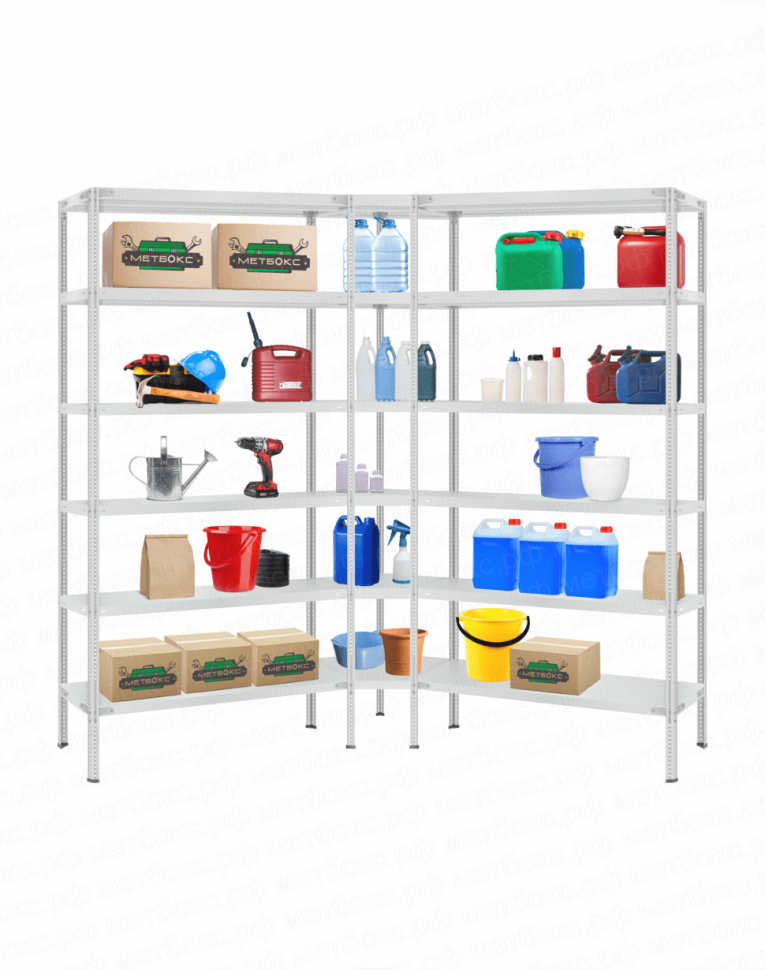 Стеллаж угловой 2000х1800х1800 (6 ярусов глубиной 600мм) купить в Череповце Стеллаж угловой 2000х1800х1800 (6 ярусов глубиной 600мм) купить в Череповце