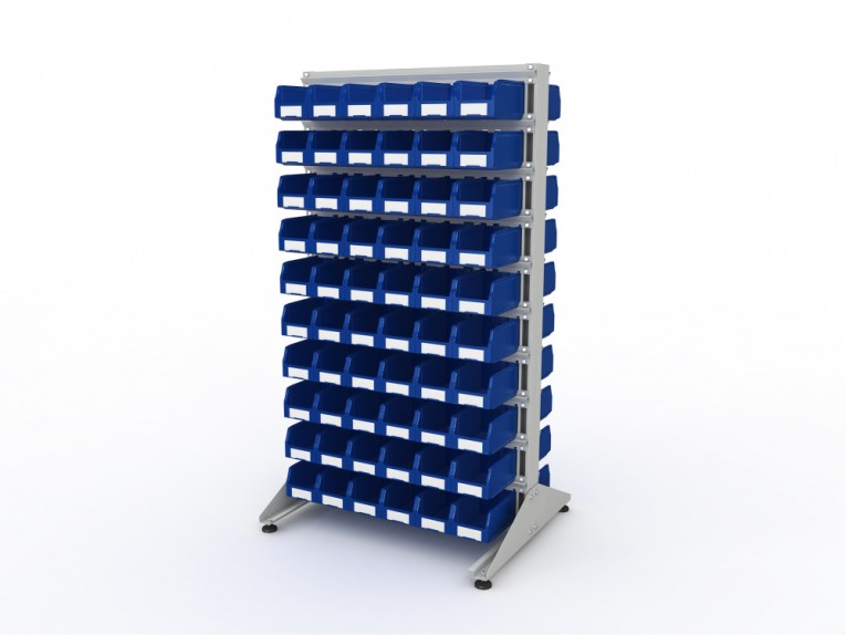 Стеллаж для пластиковых лотков SORTEX двухсторонний 1800x1000x800.02 купить в Череповце Стеллаж для пластиковых лотков SORTEX двухсторонний 1800x1000x800.02 купить в Череповце