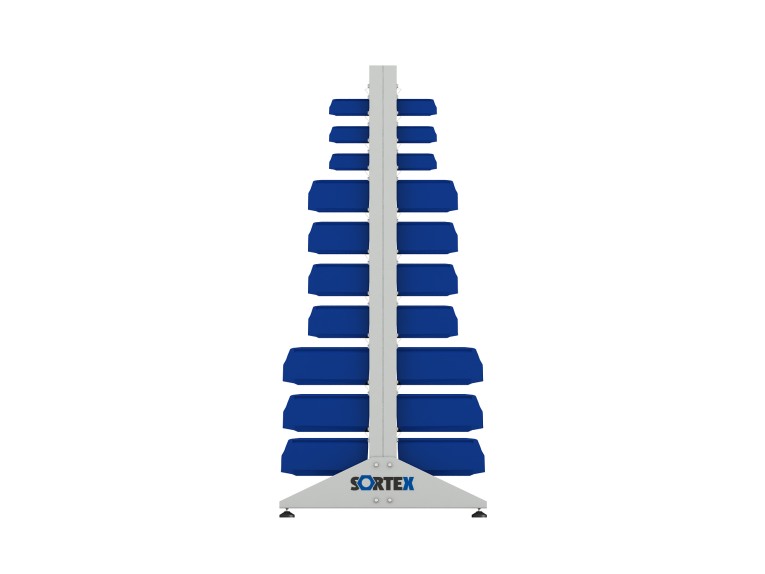 Стеллаж для пластиковых лотков SORTEX двухсторонний 1800x1000x800.05 купить в Череповце Стеллаж для пластиковых лотков SORTEX двухсторонний 1800x1000x800.05 купить в Череповце