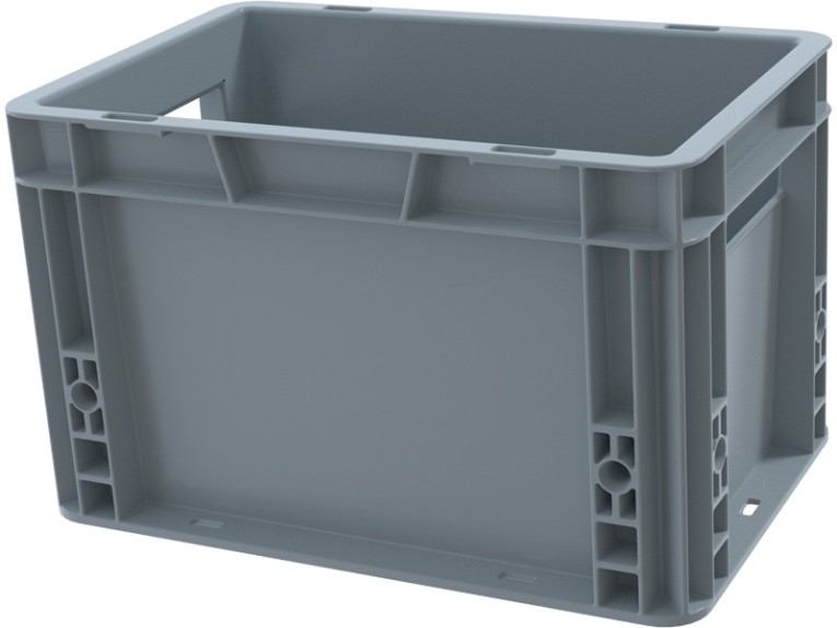 Ящик 300х200х170 сплошной, гладкое дно, цв. серый купить в Череповце Ящик 300х200х170 сплошной, гладкое дно, цв. серый купить в Череповце