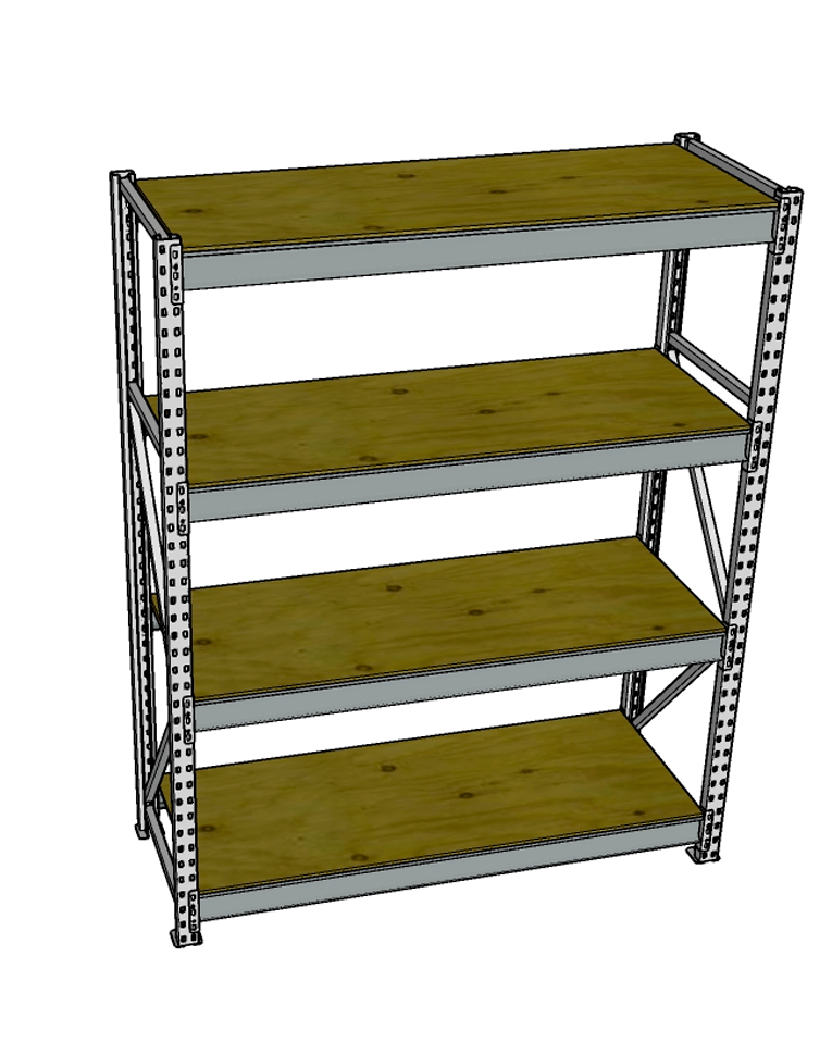 Стеллаж грузовой СГР 2000x1200x500 4 полки (фанера) купить в Череповце Стеллаж грузовой СГР 2000x1200x500 4 полки (фанера) купить в Череповце