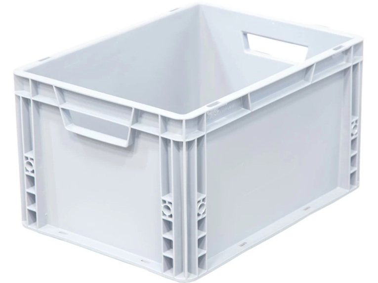 Ящик 400х300х220 сплошной, усиленное дно, цв. серый купить в Череповце Ящик 400х300х220 сплошной, усиленное дно, цв. серый купить в Череповце