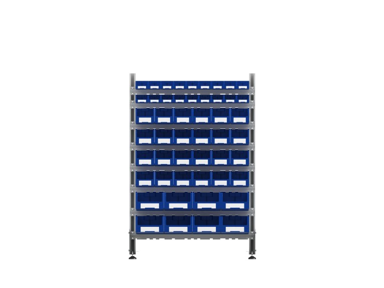 Стеллаж для пластиковых лотков SORTEX односторонний 1500x1000x450.06 купить в Череповце Стеллаж для пластиковых лотков SORTEX односторонний 1500x1000x450.06 купить в Череповце