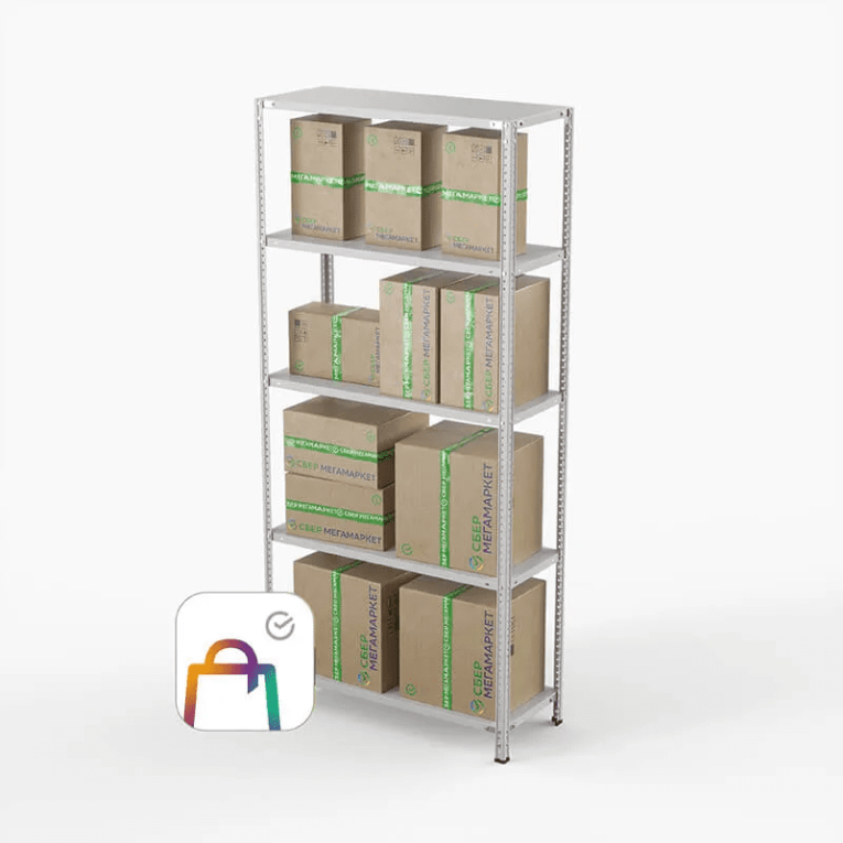 Стеллаж ПВЗ Сбер 2000х1000х400 5 полок купить в Череповце Стеллаж ПВЗ Сбер 2000х1000х400 5 полок купить в Череповце