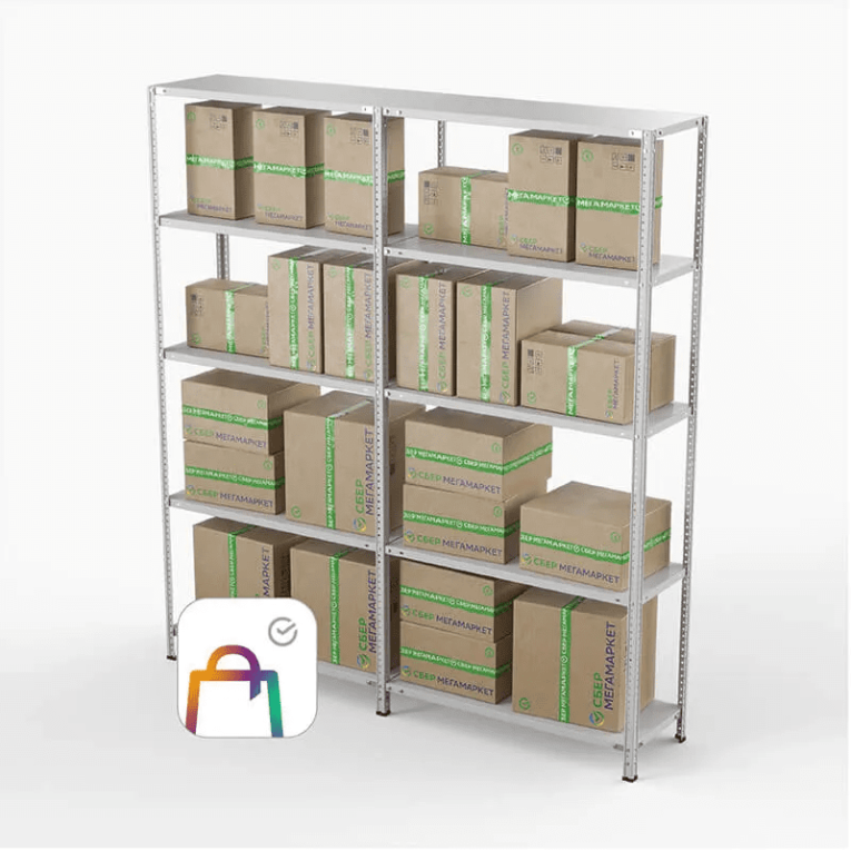 Стеллаж ПВЗ Сбер 2000х2000х400 5 полок купить в Череповце Стеллаж ПВЗ Сбер 2000х2000х400 5 полок купить в Череповце