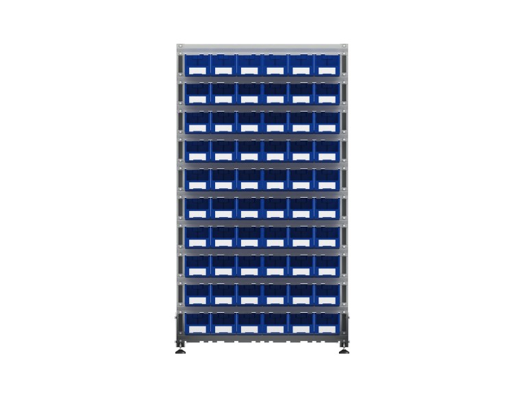 Стеллаж для пластиковых лотков SORTEX односторонний 1800x1000x450.02 купить в Череповце Стеллаж для пластиковых лотков SORTEX односторонний 1800x1000x450.02 купить в Череповце