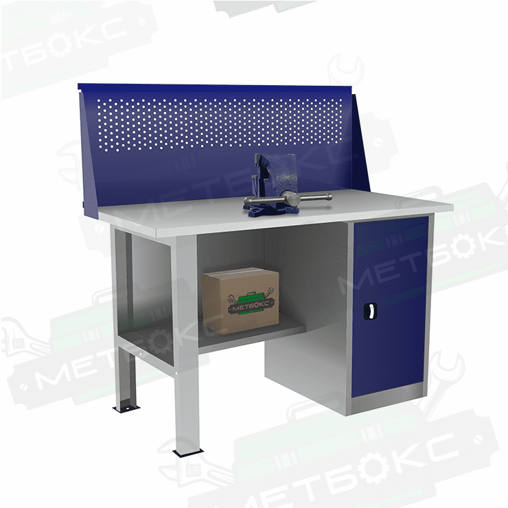 Однотумбовый слесарный верстак ВП-2/1,2 с экраном купить в Череповце Однотумбовый слесарный верстак ВП-2/1,2 с экраном купить в Череповце