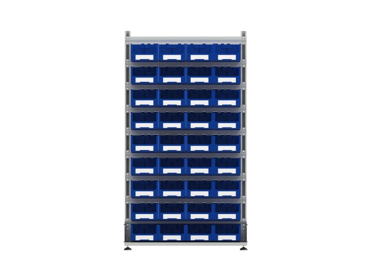 Стеллаж для пластиковых лотков SORTEX односторонний 1800x1000x450.03 купить в Череповце Стеллаж для пластиковых лотков SORTEX односторонний 1800x1000x450.03 купить в Череповце