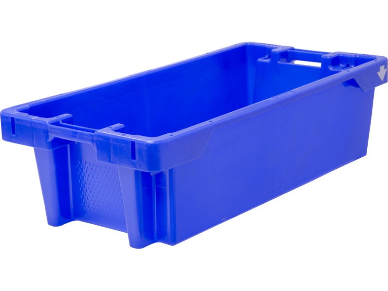 Ящик рыбный 800х400х225 конусный 25 кг/40 л с дренажными отверстиями синий 81650300 купить в Череповце