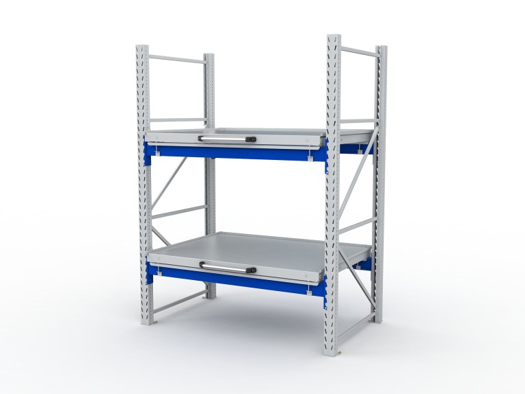 Стеллаж с выкатными платформами S-HEAVY 1000/1300 (2 яруса хранения) купить в Череповце Стеллаж с выкатными платформами S-HEAVY 1000/1300 (2 яруса хранения) купить в Череповце