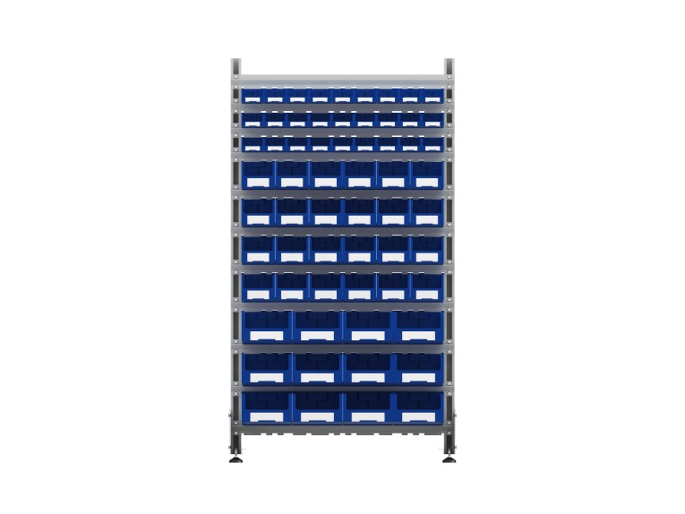 Стеллаж для пластиковых лотков SORTEX односторонний 1800x1000x450.05 купить в Череповце Стеллаж для пластиковых лотков SORTEX односторонний 1800x1000x450.05 купить в Череповце