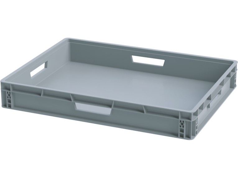 Ящик 800х600х120 сплошной, усиленное дно, цв. серый купить в Череповце Ящик 800х600х120 сплошной, усиленное дно, цв. серый купить в Череповце