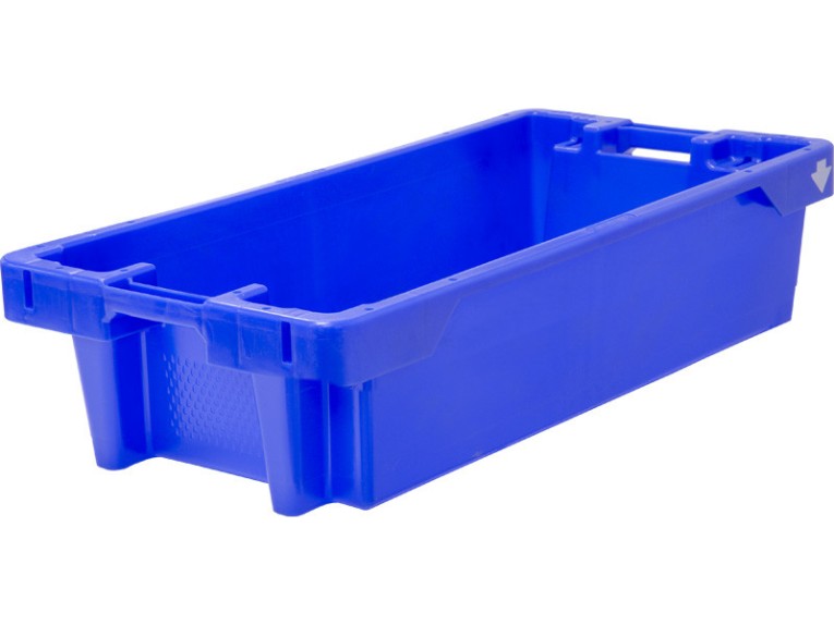 Ящик рыбный 800х450х190 конусный 20 кг/35 л с дренажными отверстиями синий 81670300 купить в Череповце
