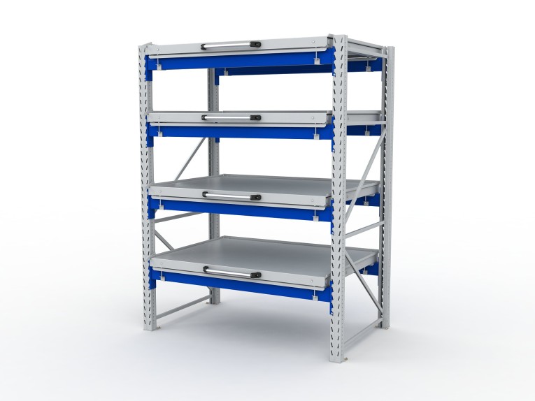 Стеллаж с выкатными платформами S-HEAVY 1000/1300 (4 яруса хранения) купить в Череповце Стеллаж с выкатными платформами S-HEAVY 1000/1300 (4 яруса хранения) купить в Череповце