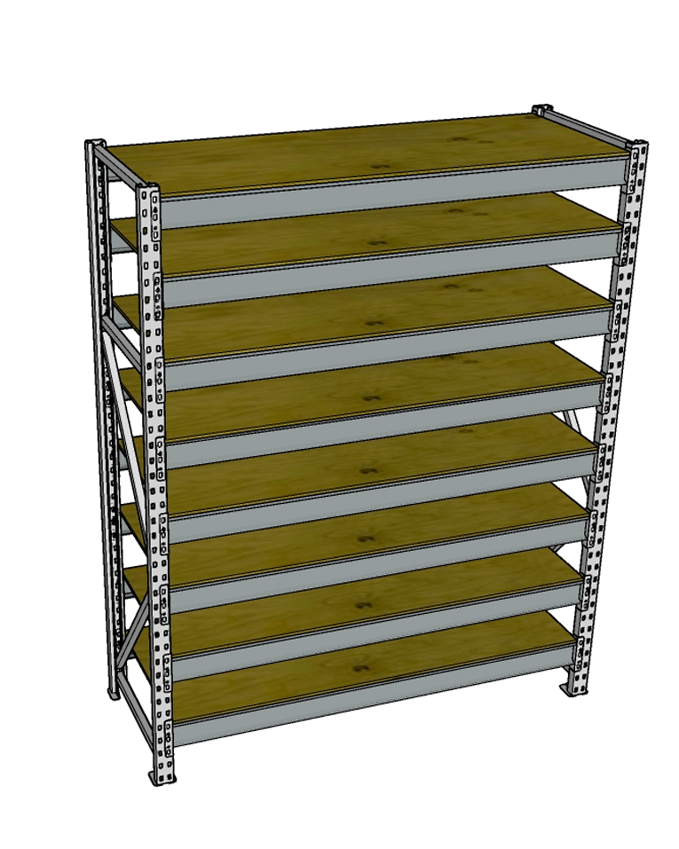 Стеллаж грузовой СГР 2000x2100x400 8 полок (фанера) купить в Череповце Стеллаж грузовой СГР 2000x2100x400 8 полок (фанера) купить в Череповце