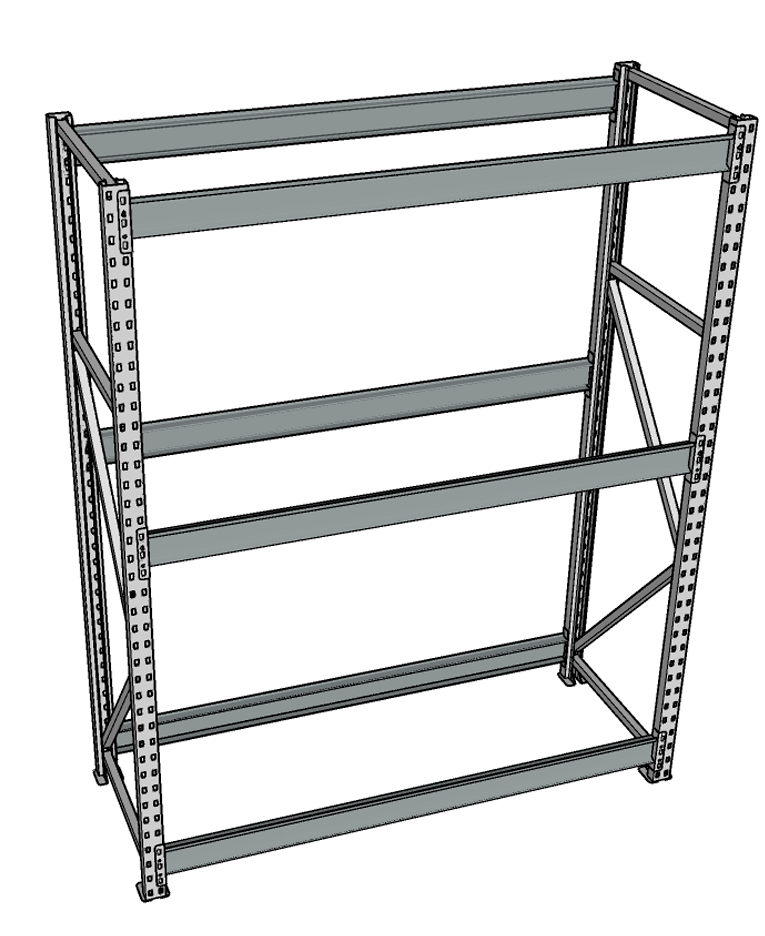 Стеллаж грузовой СГР 2000x2100x500 3 полки (без настила) купить в Череповце Стеллаж грузовой СГР 2000x2100x500 3 полки (без настила) купить в Череповце