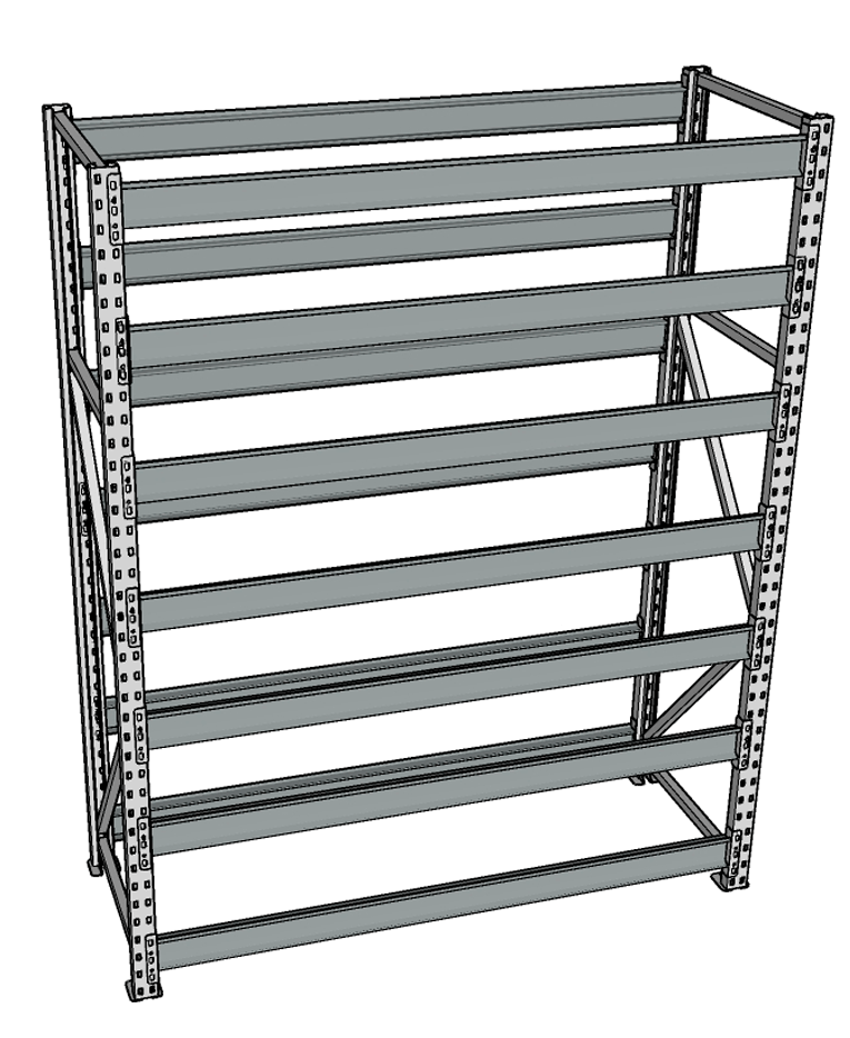 Стеллаж грузовой СГР 2000x2100x600 7 полок (без настила) купить в Череповце Стеллаж грузовой СГР 2000x2100x600 7 полок (без настила) купить в Череповце