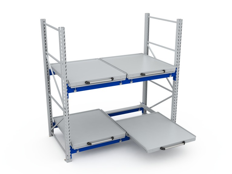Стеллаж с выкатными платформами S-HEAVY 500 (2 яруса хранения) купить в Череповце Стеллаж с выкатными платформами S-HEAVY 500 (2 яруса хранения) купить в Череповце