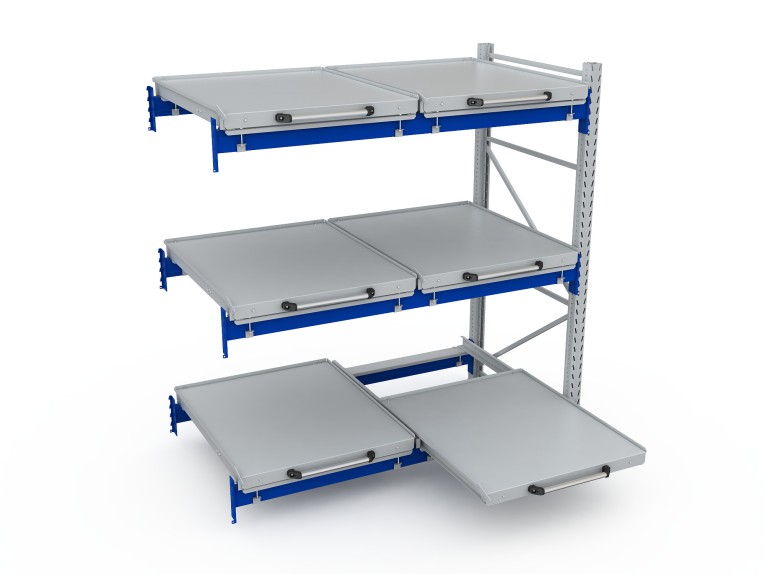 Стеллаж с выкатными платформами S-HEAVY 500 (3 яруса хранения) купить в Череповце Стеллаж с выкатными платформами S-HEAVY 500 (3 яруса хранения) купить в Череповце