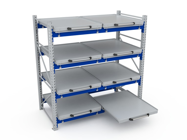 Стеллаж с выкатными платформами S-HEAVY 500 (4 яруса хранения) купить в Череповце Стеллаж с выкатными платформами S-HEAVY 500 (4 яруса хранения) купить в Череповце