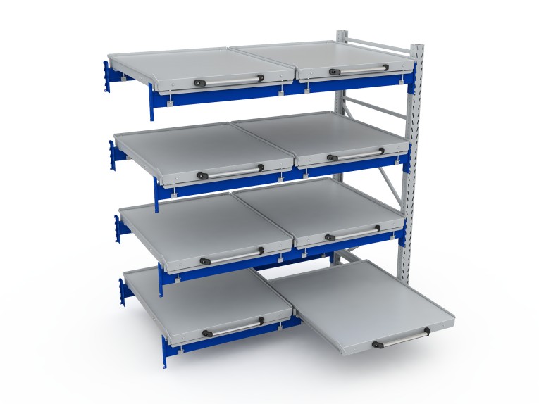 Стеллаж с выкатными платформами S-HEAVY 500 (4 яруса хранения) купить в Череповце Стеллаж с выкатными платформами S-HEAVY 500 (4 яруса хранения) купить в Череповце