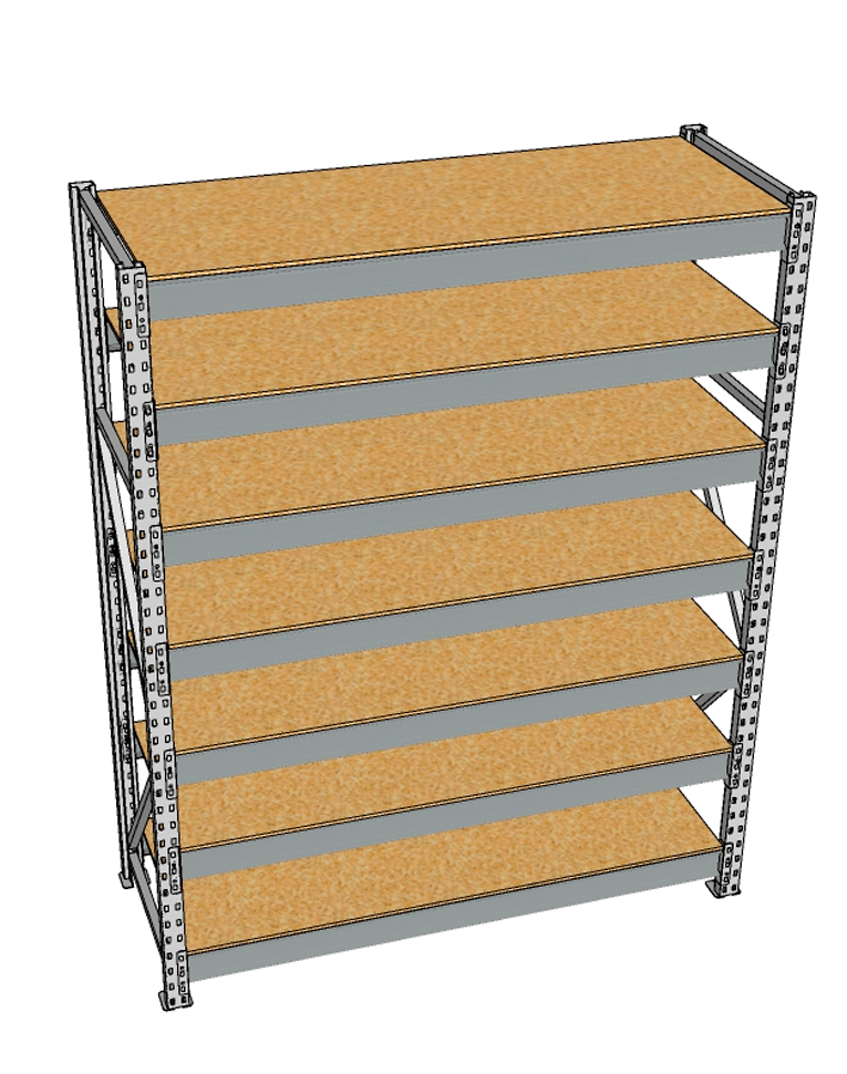 Стеллаж грузовой СГР 2500x1200x500 7 полок (ДСП) купить в Череповце Стеллаж грузовой СГР 2500x1200x500 7 полок (ДСП) купить в Череповце